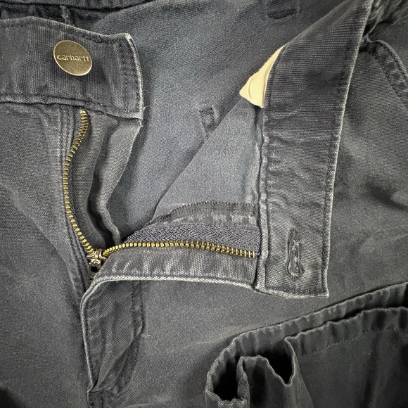 Carhartt Men's 42x30 Navy Relaxed Fit Stretch Canvas Utility Work Pants SEE DESC - Picture 7 of 11